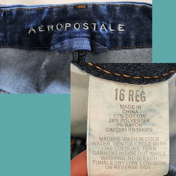 Aeropostale Dark Wash High Rise Curvy Jeggings - Picture 6 of 6